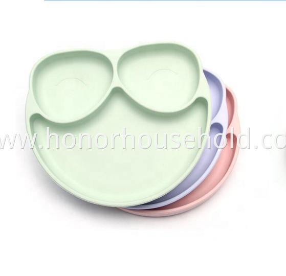 Factory outlet cute frog silicone baby suction plate bpa free 100% food grade silicone cute animal